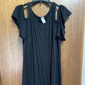 Black cold shoulder dress